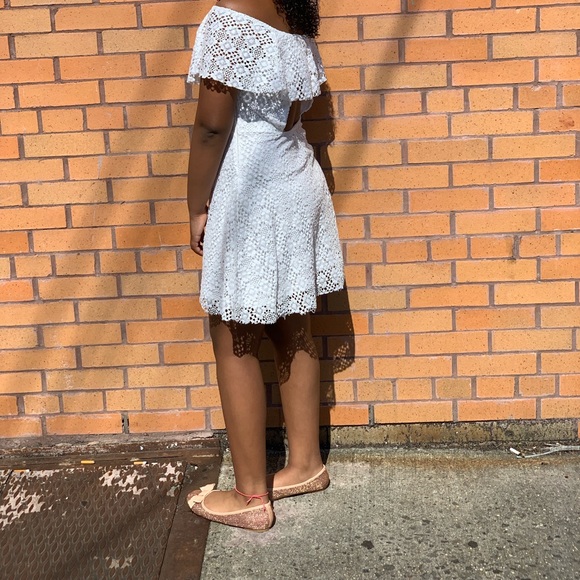 ZARA OFF WHITE OFF THE SHOULDER DRESS - Picture 5 of 6